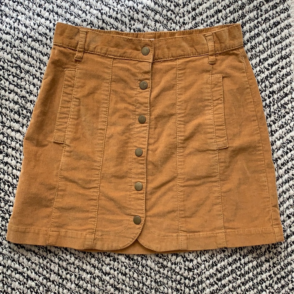 BDG corduroy button front skirt